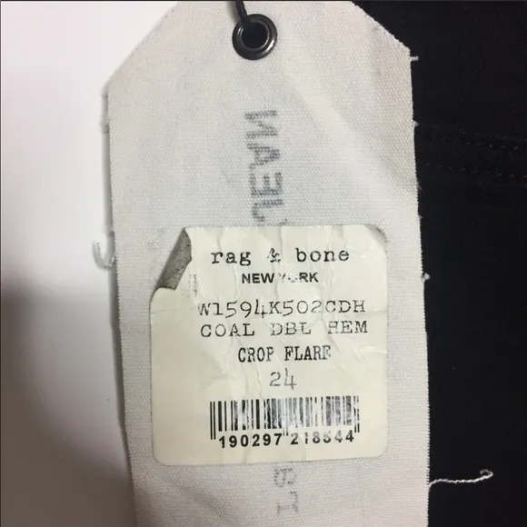 Rag &amp; Bone 10” Crop Flare Double Hem Jeans Black