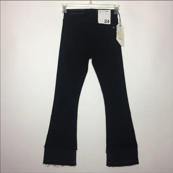 Rag &amp; Bone 10” Crop Flare Double Hem Jeans Black
