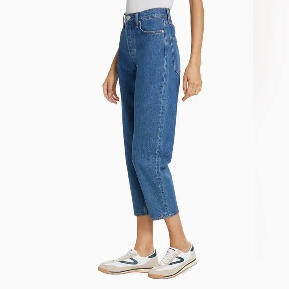 RAG &amp; BONE ALISSA HIGH WAISTED BARREL CUT ANKLE BUTTON FLY FRONT JEANS (Altered)