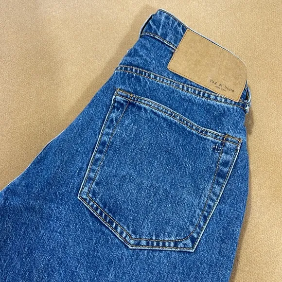RAG &amp; BONE ALISSA HIGH WAISTED BARREL CUT ANKLE BUTTON FLY FRONT JEANS (Altered)