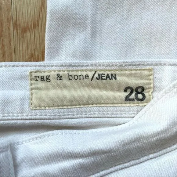 Rag &amp; Bone Bright White Ankle Zip Skinny Jeans
