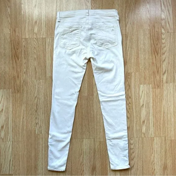 Rag &amp; Bone Bright White Ankle Zip Skinny Jeans