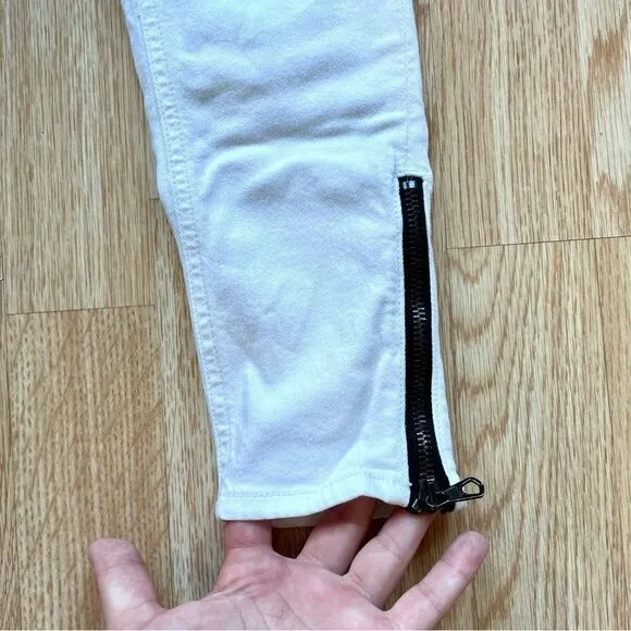 Rag &amp; Bone Bright White Ankle Zip Skinny Jeans