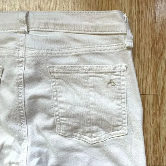 Rag &amp; Bone Bright White Ankle Zip Skinny Jeans
