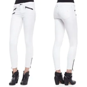 Rag &amp; Bone Bright White Ankle Zip Skinny Jeans