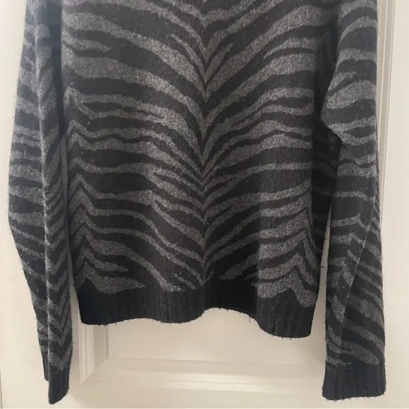 Rails Chance Sweater Wool Cashmere Charcoal Tiger Stripe Pullover Extra Small