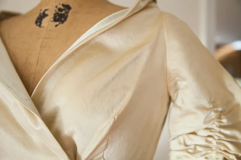 Rare Vintage 1950s Lucie Ann Silk Satin Dressing Gown