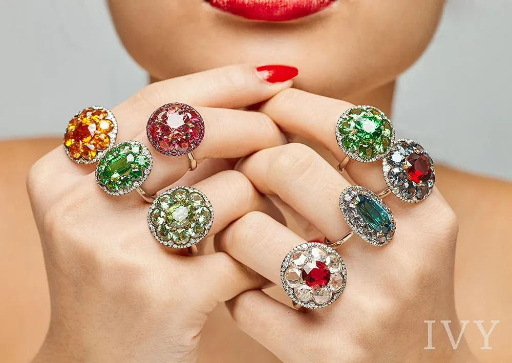 Red Spinel and Ruby Disco Ring