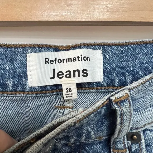 Reformation Jeans Liza Ultra High Rise Slim Straight Leg in Malta Size 26 $168