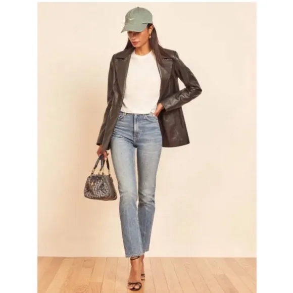 Reformation Jeans Liza Ultra High Rise Slim Straight Leg in Malta Size 26 $168