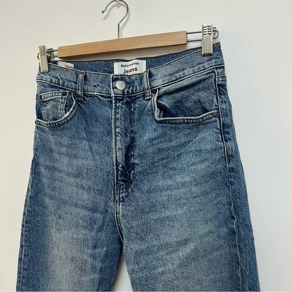 Reformation Jeans Liza Ultra High Rise Slim Straight Leg in Malta Size 26 $168