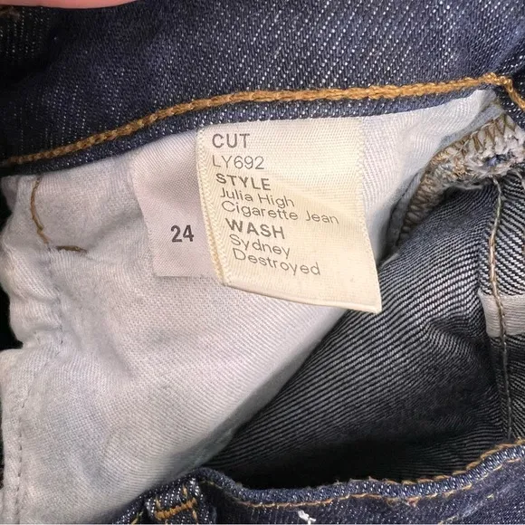 REFORMATION Julia High Waist Sydney Destroyed Cigarette Jeans