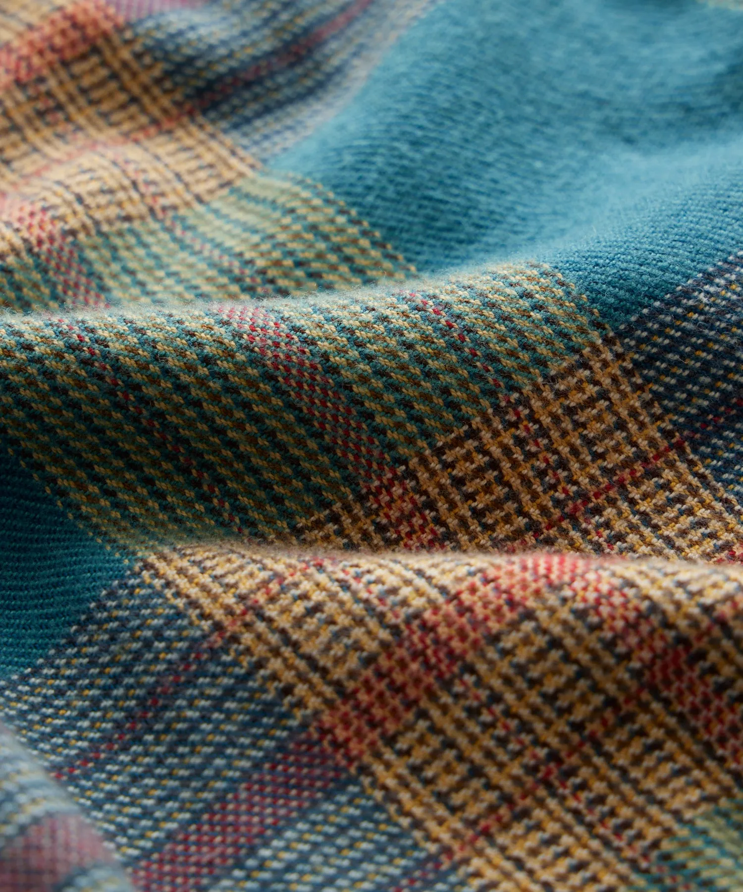Relaxed Fit Plaid Flannel Overshirt in Light Blue