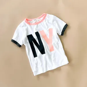RINGER-NY | WHITE W/CORAL & BLACK