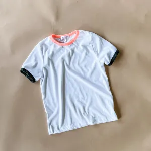 RINGER TEE | WHITE CORAL