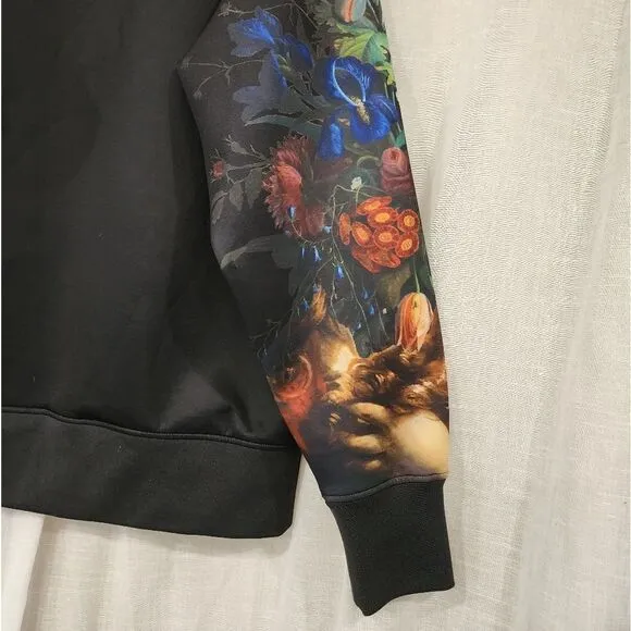 RIPNDIP Unisex  Scuba Bouquet Sleeve Print Hoodie In Black