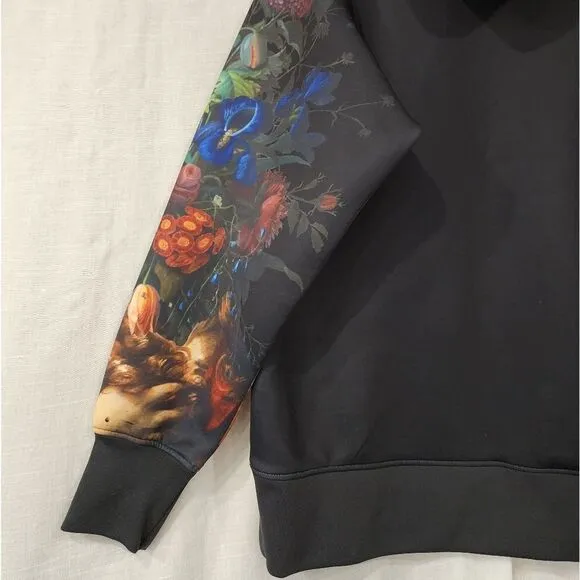 RIPNDIP Unisex  Scuba Bouquet Sleeve Print Hoodie In Black