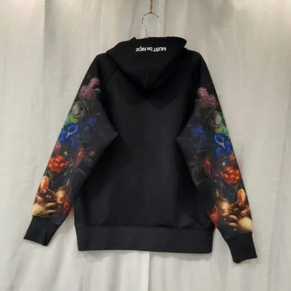 RIPNDIP Unisex  Scuba Bouquet Sleeve Print Hoodie In Black