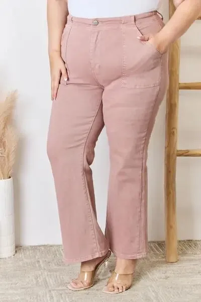 Risen Full Size High Rise Ankle Flare Jeans