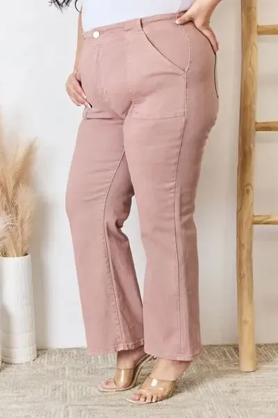 Risen Full Size High Rise Ankle Flare Jeans