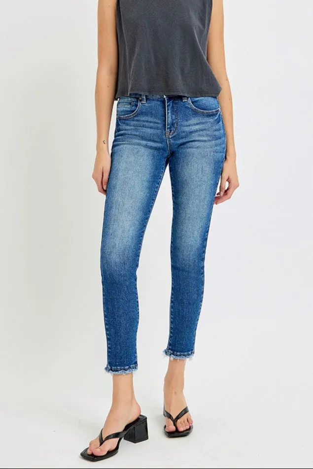 RISEN Tummy Control Mid-Rise Crop Jeans