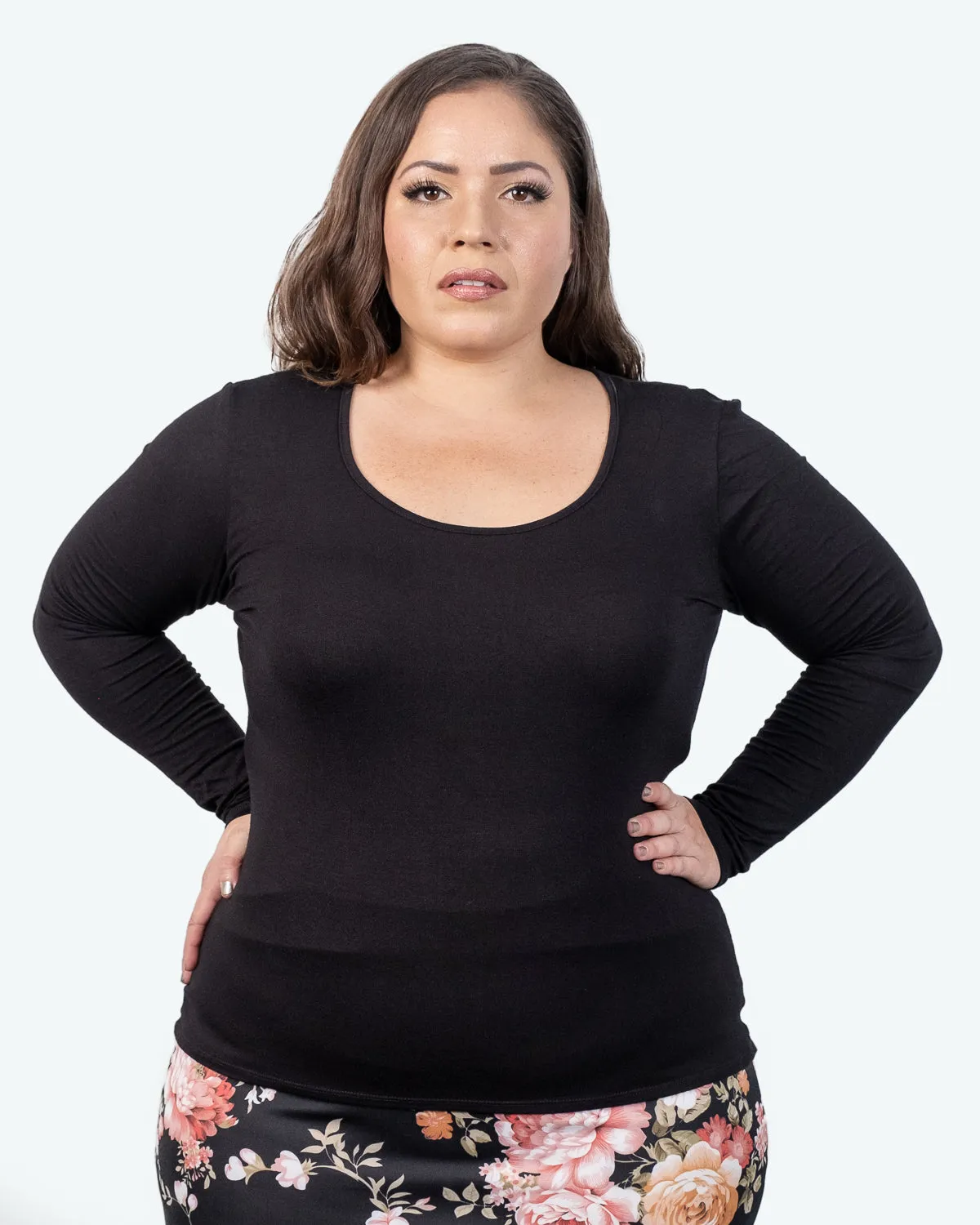 Round-Neck Long Sleeve T-Shirt