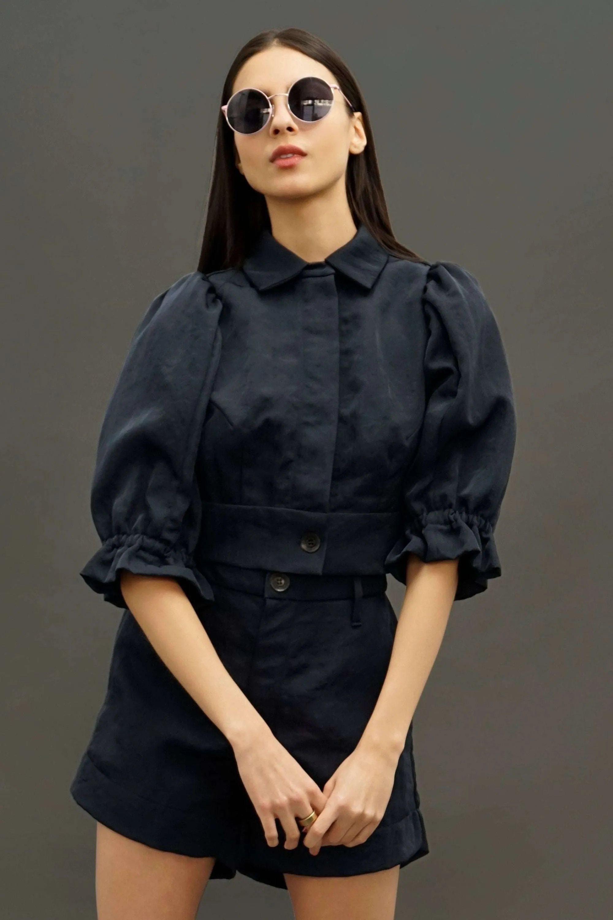 Rowana Dramatic Navy Jacket