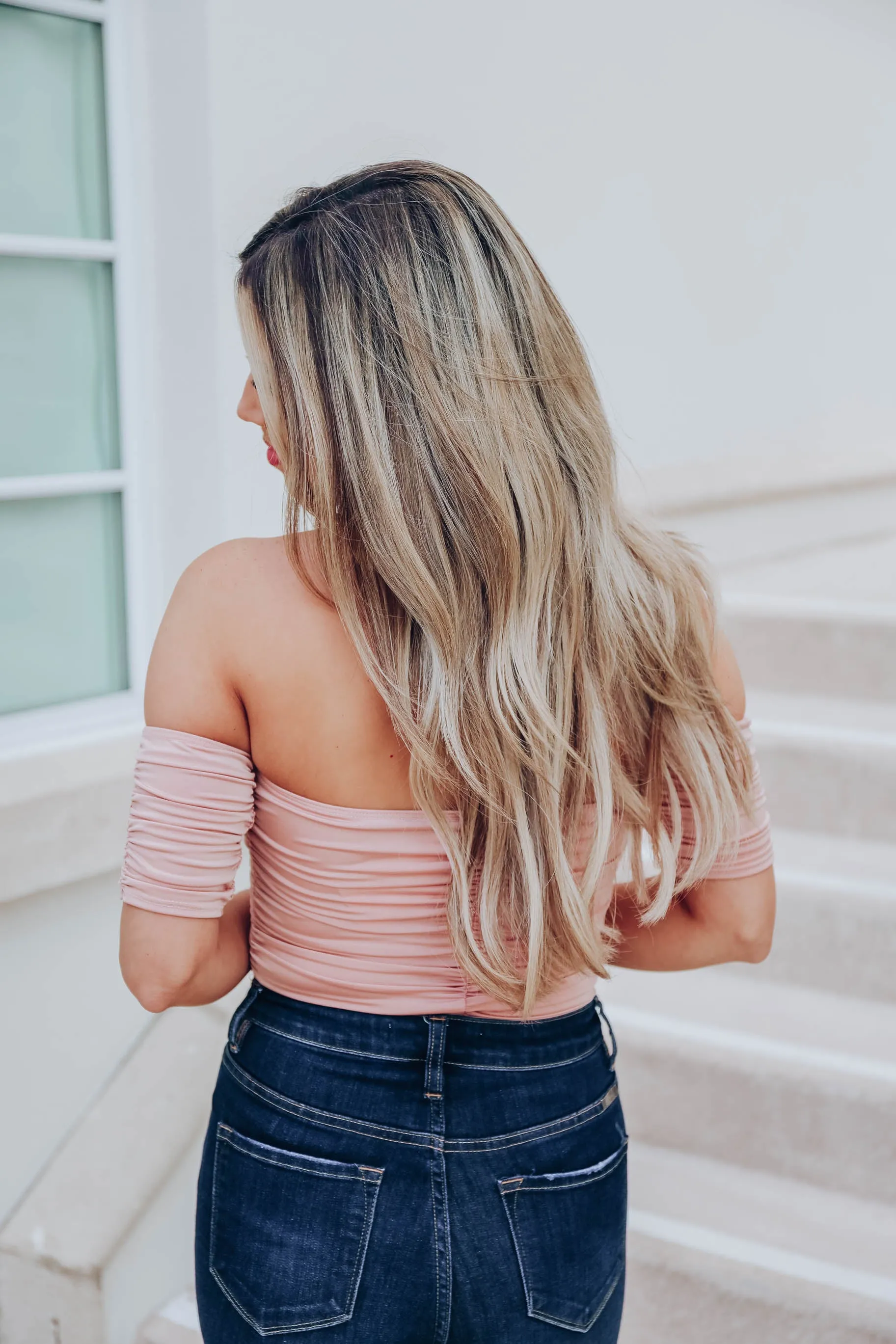 Ruched Milkmaid Bodysuit - Blush