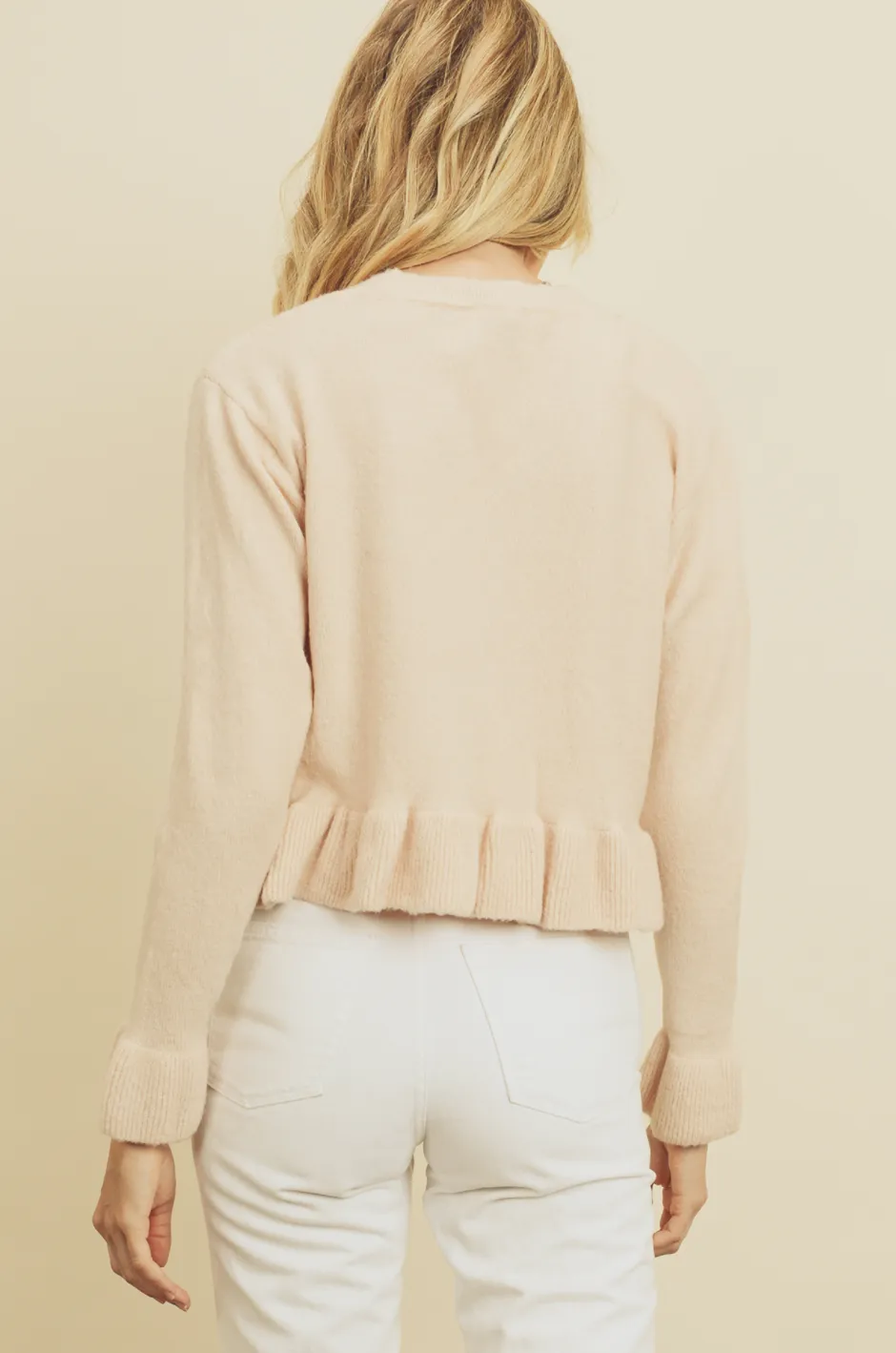 Ruffled Hem Pullover Sweater