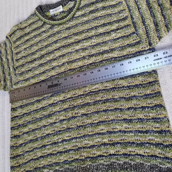Saks Fifth Avenue Women XL Multicolor Drop Shoulder Knit Sweater Pullover Casual