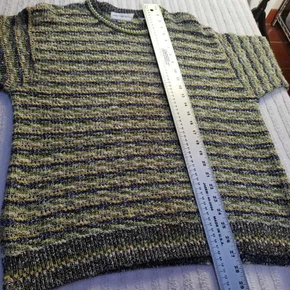 Saks Fifth Avenue Women XL Multicolor Drop Shoulder Knit Sweater Pullover Casual