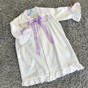 SALERO LENCERIA Lily White & Lilac Girls Dressing Gown - CLEARANCE SALE