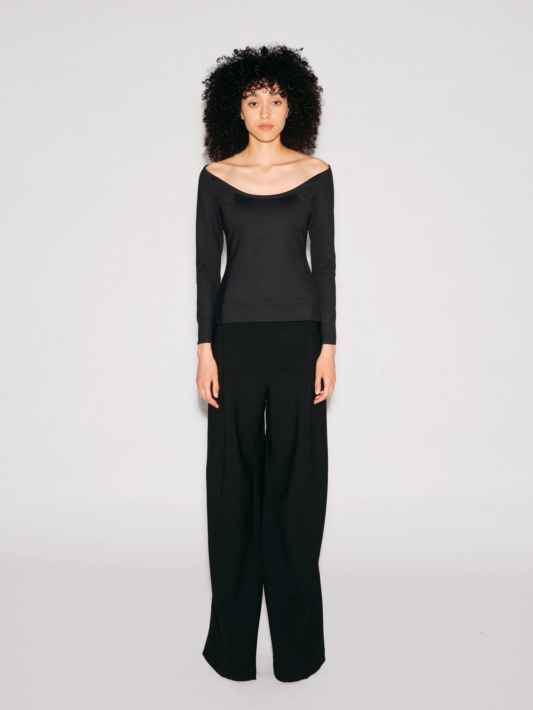 SCOOP NECK OFF THE SHOULDER TOP