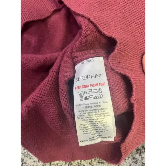 Seraphine Maternity Nursing Pullover Knit Sweater, Mock-Neck Size XXL Berry Red