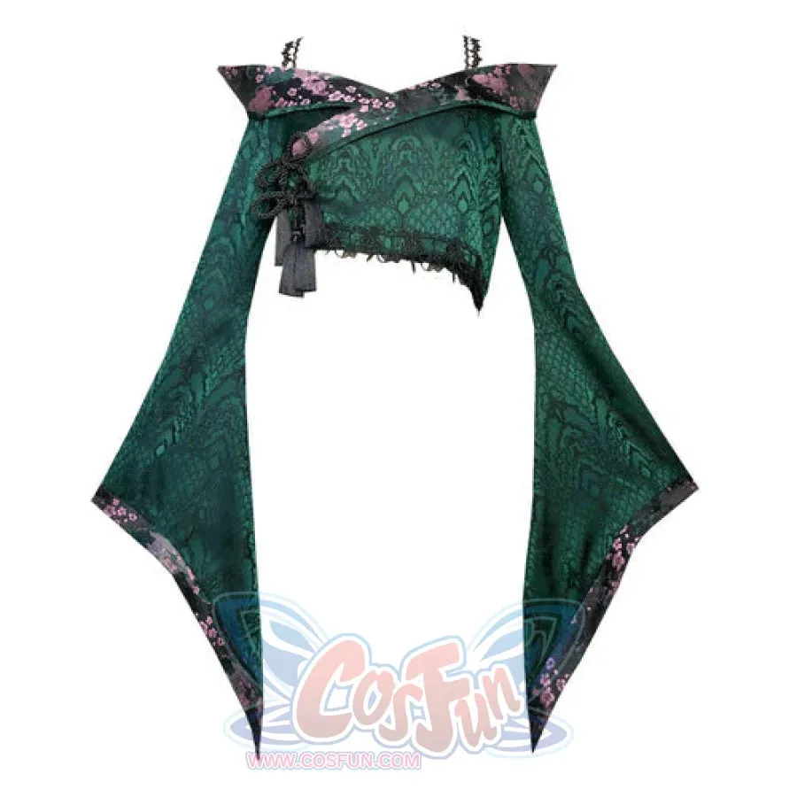 Serpentine Jacquard Off Shoulder Coat