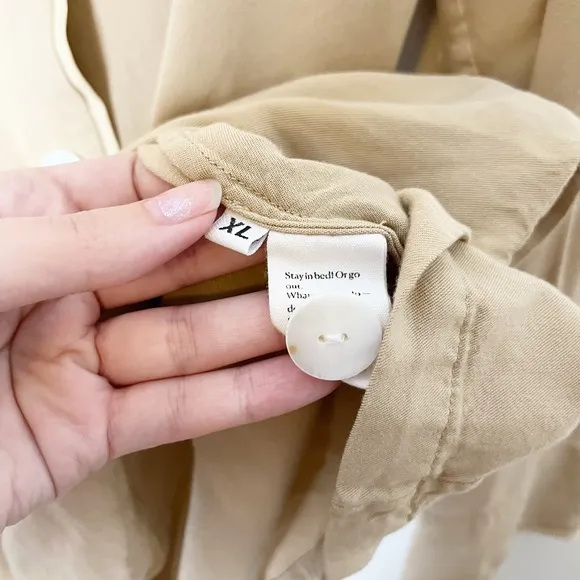 Sleeper Natural Beige Pajama Shirt Top XL great with jeans!!!