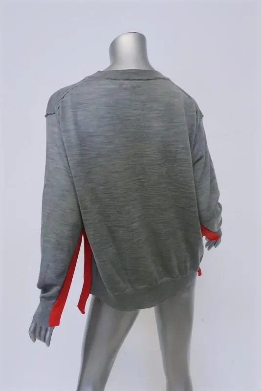 Sofie D'Hoore Sweater Manga Heather Gray Wool Size 40 Contrast-Trim Pullover