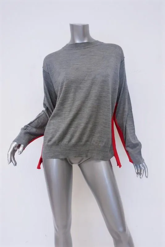 Sofie D'Hoore Sweater Manga Heather Gray Wool Size 40 Contrast-Trim Pullover