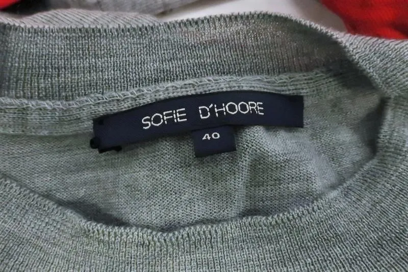 Sofie D'Hoore Sweater Manga Heather Gray Wool Size 40 Contrast-Trim Pullover