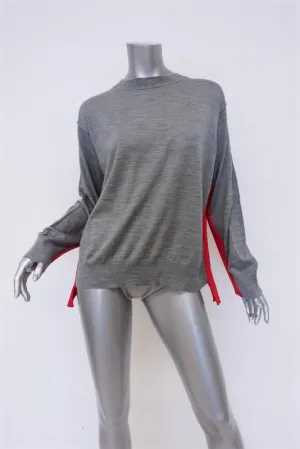 Sofie D'Hoore Sweater Manga Heather Gray Wool Size 40 Contrast-Trim Pullover
