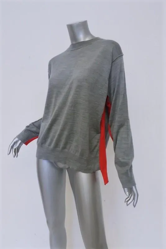 Sofie D'Hoore Sweater Manga Heather Gray Wool Size 40 Contrast-Trim Pullover