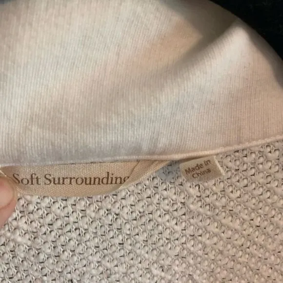 Soft Surroundings Westport Quarter Zip Boucle Pullover Sweater size PL
