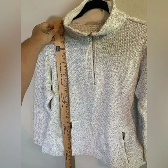 Soft Surroundings Westport Quarter Zip Boucle Pullover Sweater size PL