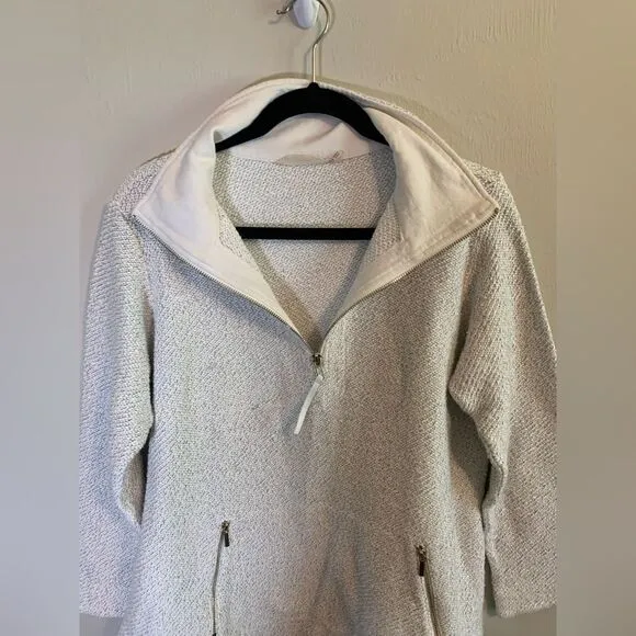 Soft Surroundings Westport Quarter Zip Boucle Pullover Sweater size PL