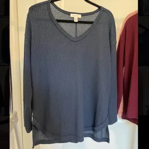 Splendid Womens Long Sleeve Pullover Waffle Knit Sweater Bundle Of 2 Medium