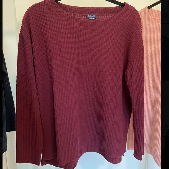 Splendid Womens Long Sleeve Pullover Waffle Knit Sweater Bundle Of 2 Medium