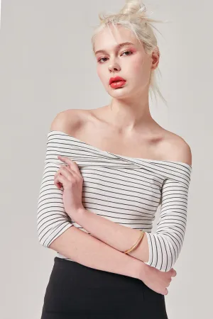 Striped Bardot Top