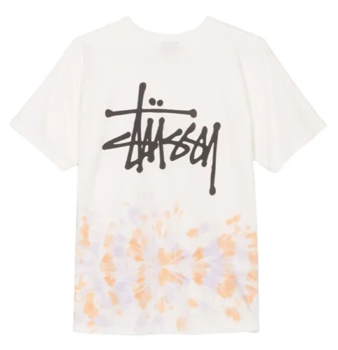 Stussy Basic Logo Tie Dye S/S T-Shirt Natural / Orange