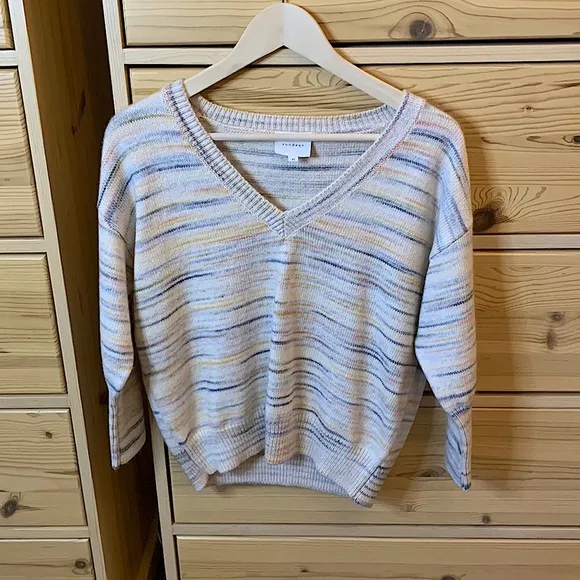 Sundays Anthropologie Multicolored Striped Heathered Sweater Size Extra Small