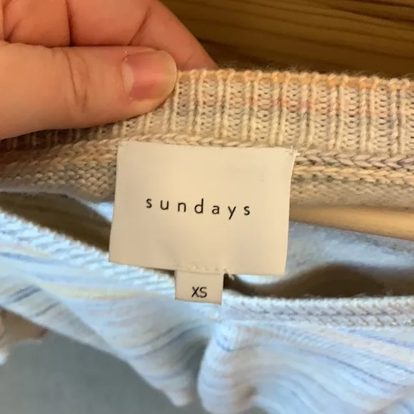 Sundays Anthropologie Multicolored Striped Heathered Sweater Size Extra Small